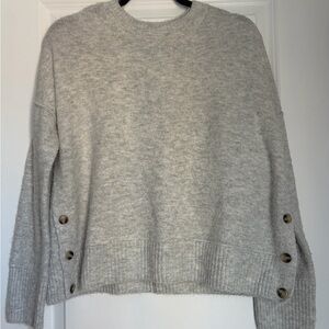 Gray Women's Sweater with Buttons